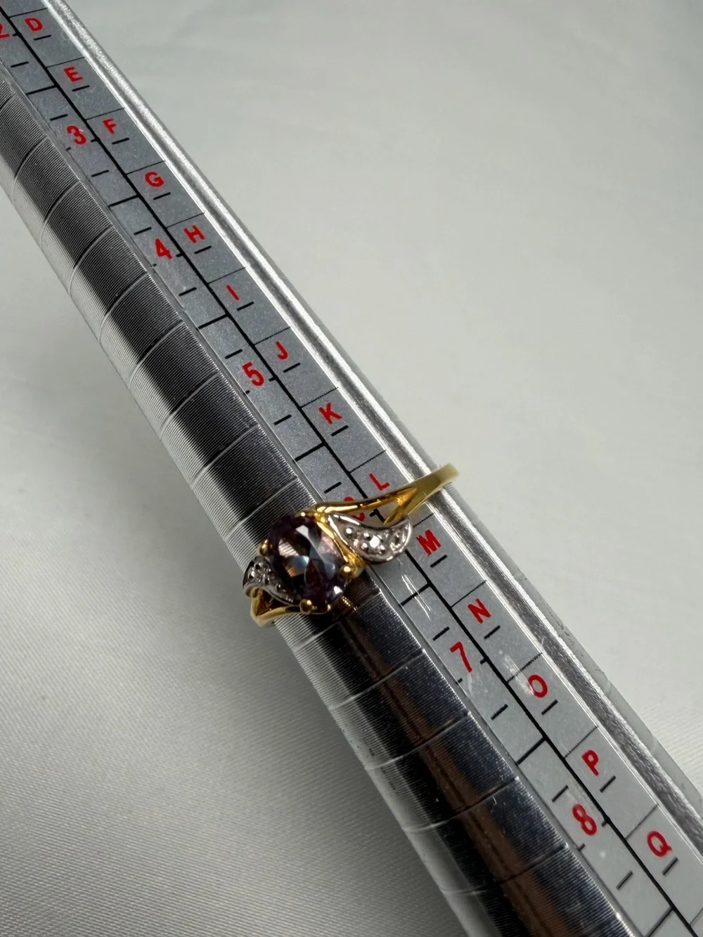 Lab Alexandrite Ring 10K Gold Color Change Natural Diamond Accents NWT Sz 6.25